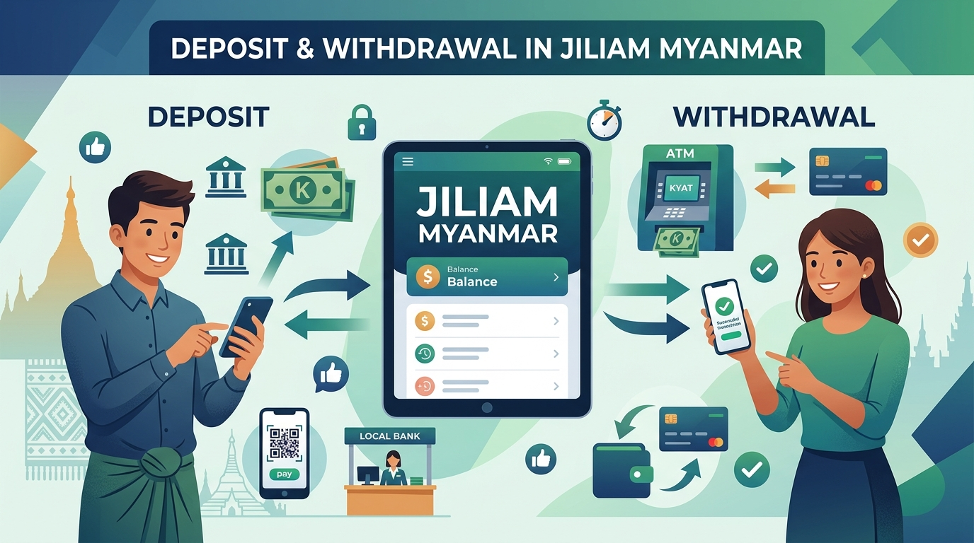 Jiliam Myanmar တွင် ငွေသွင်းခြင်းနှင့် ငွေထုတ်ခြင်း
